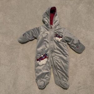 Carter's Grey Kids Warm One Piece with Airplane Design 6-9 months